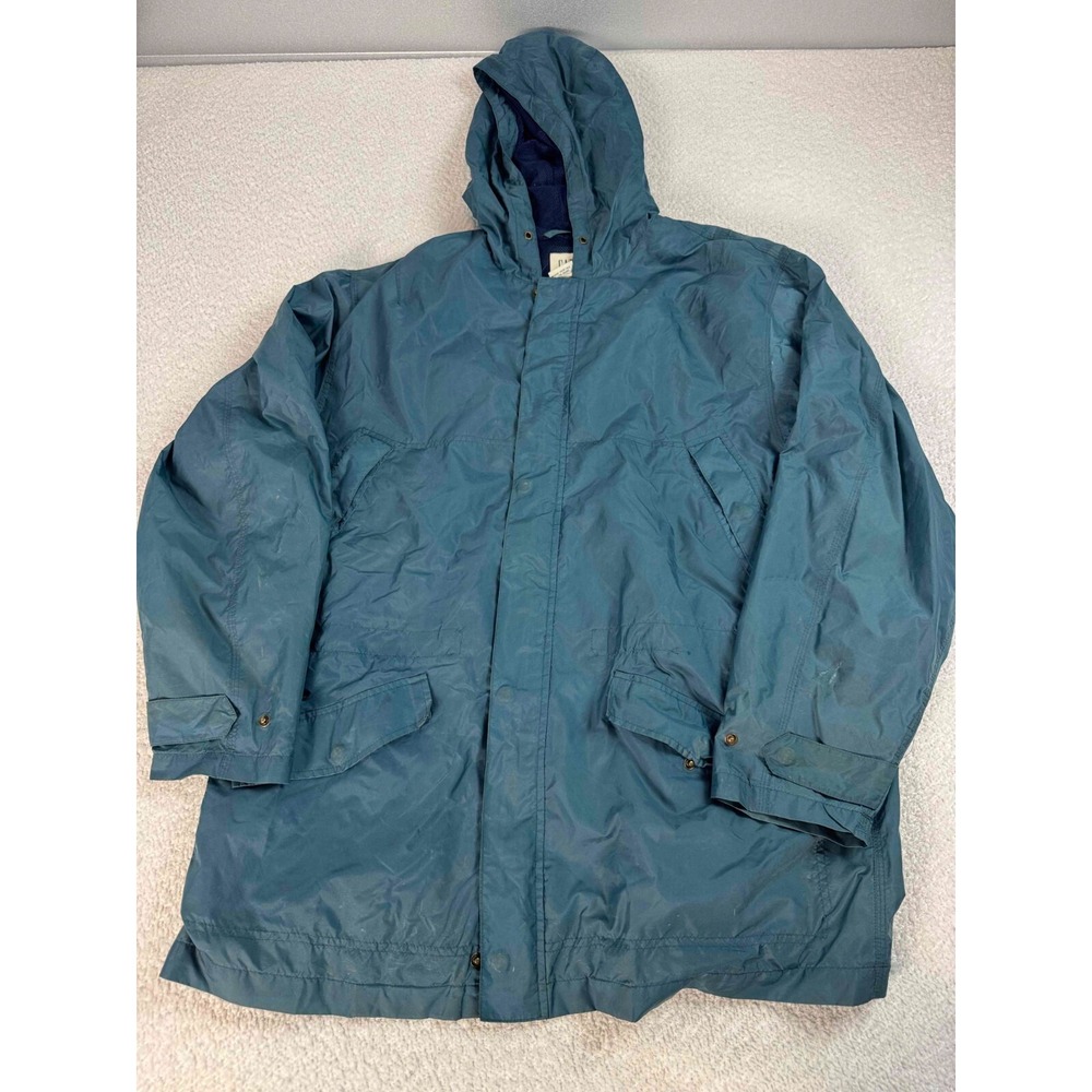 Gap Mens‎ Full Zip Snap Long Sleeve Hooded Teal Blue Windbreaker Jacket Medium
